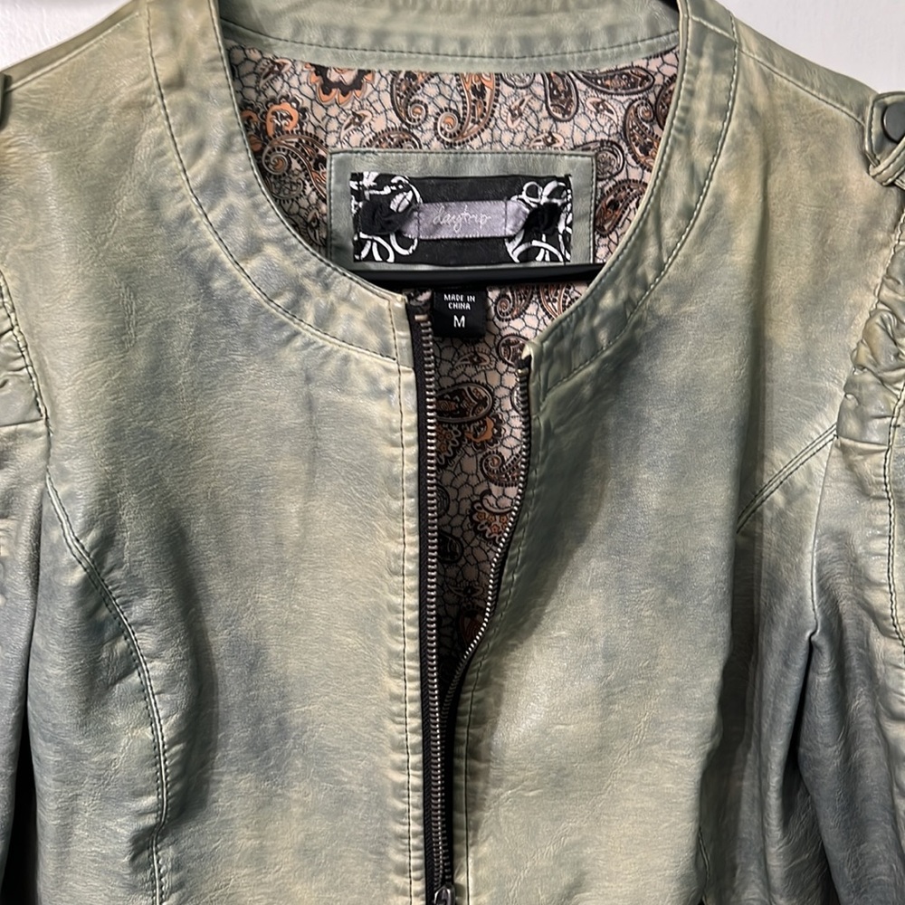 Nice Light Weight Pleather Jacket. Distressed Loo… - image 6